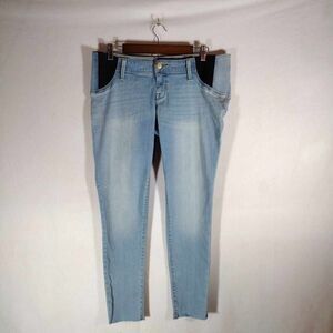 Isabel Maternity Crossover Panel Slim Ankle Pants Blue Size 8 New With Tag